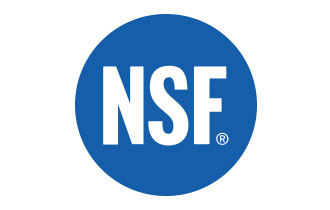 A blue circular logo with the white letters "NSF" in the center. The registered trademark symbol (®) appears to the lower right of the text within the circle.