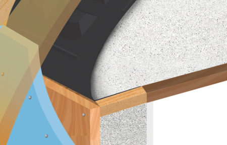 a graphic showing a close up of the insulation coverage of a home using accuvent