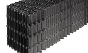 an image showing a section of the AFVF19 vertical fluted fill from Brentwood Industries